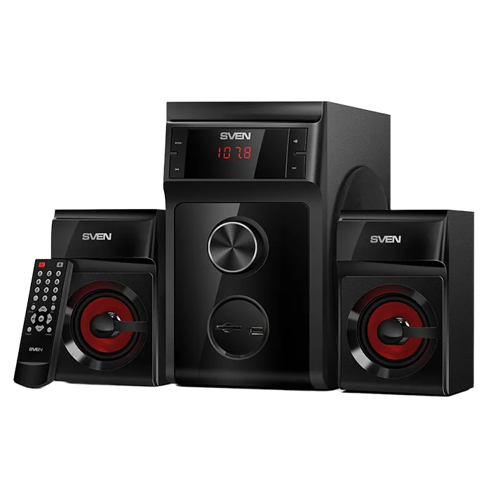 Speakers SVEN "MS-302" SD-card, USB, FM, Black, 40w / 20w + 2x10w / 2.1