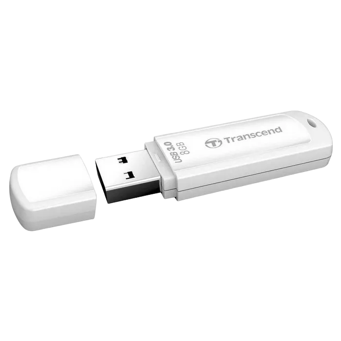8GB USB3.1 Flash Drive Transcend "JetFlash 730", White, Classic Cap (R/W:55/5MB/s)