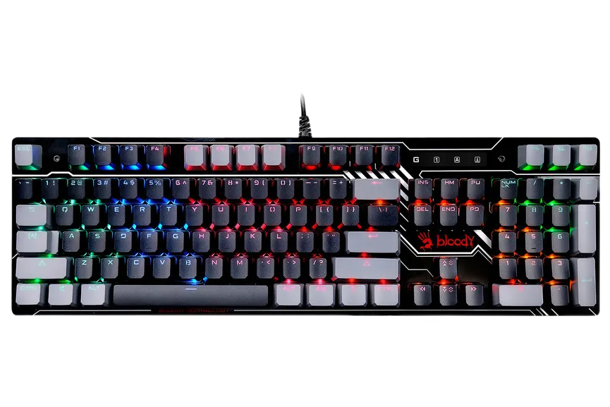 Gaming Keyboard Bloody B808N, Mechanical, Optical Tackile SW, Fn keys, Aluminum, Spill-resistant, Ne