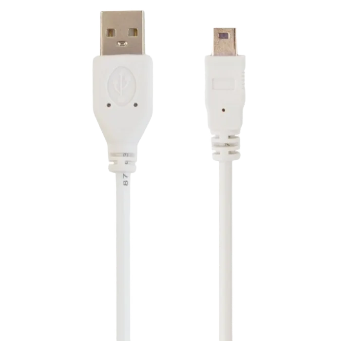 Cable Mini USB2.0,  Mini B - AM, 0.9 m,  WHITE, Cablexpert, CC-USB2-AM5P-3