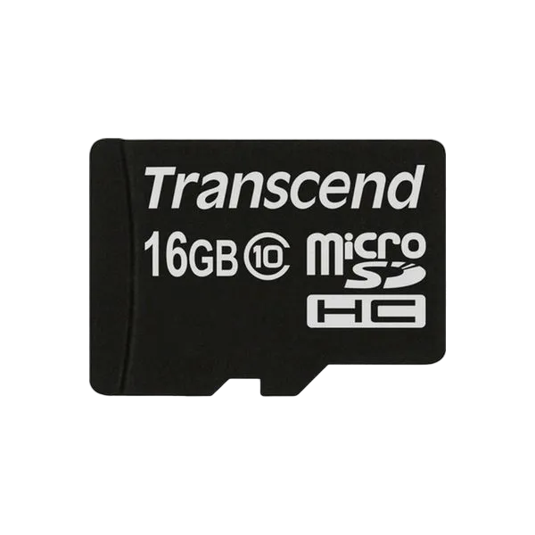 .16GB MicroSD (Class 10) , Transcend "TS16GUSDC10" (R/W:47/16MB/s)