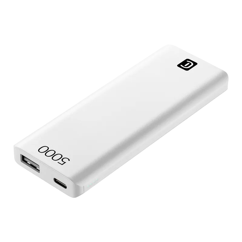 Power Bank Cellularline 5000mAh, slim, White