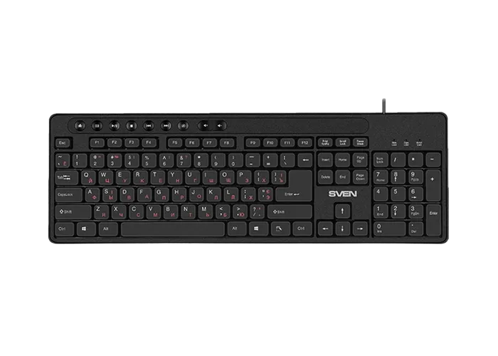 Keyboard SVEN KB-C3060, Multimedia, Splash proof, Black, USB