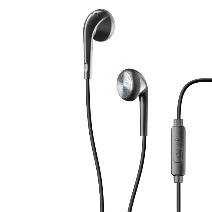 Cellular Club conical earphone with mic.Black