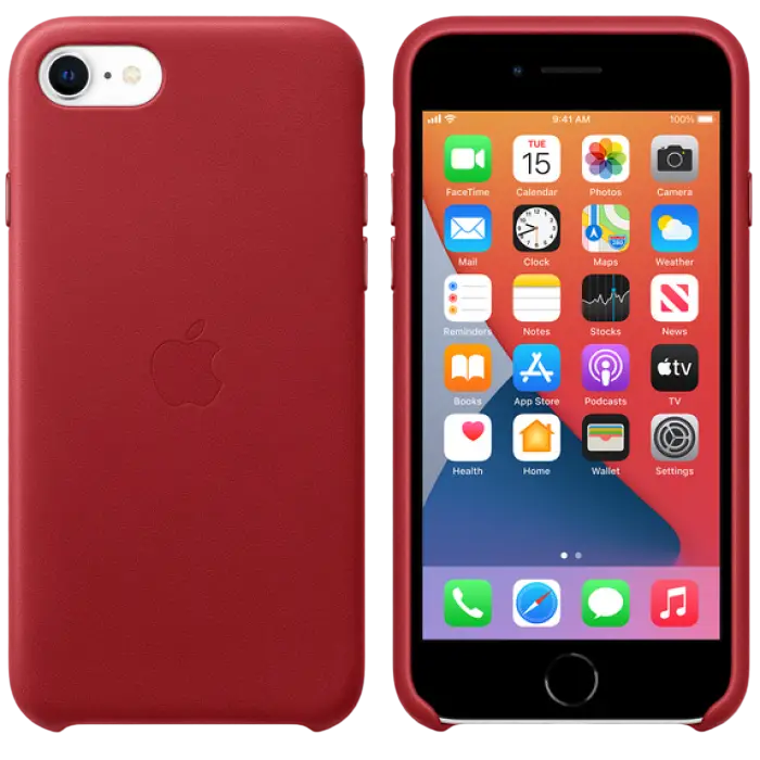 Original iPhone SE 2020 Leather Case, (PRODUCT)RED