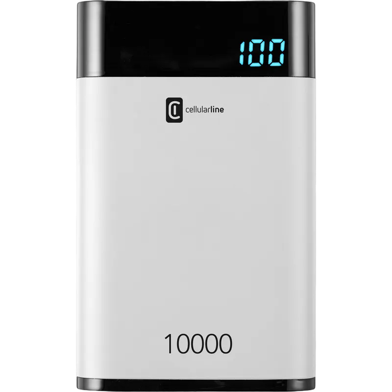 Power Bank Cellularline 10000mAh, QC HD Polimer Battery, White