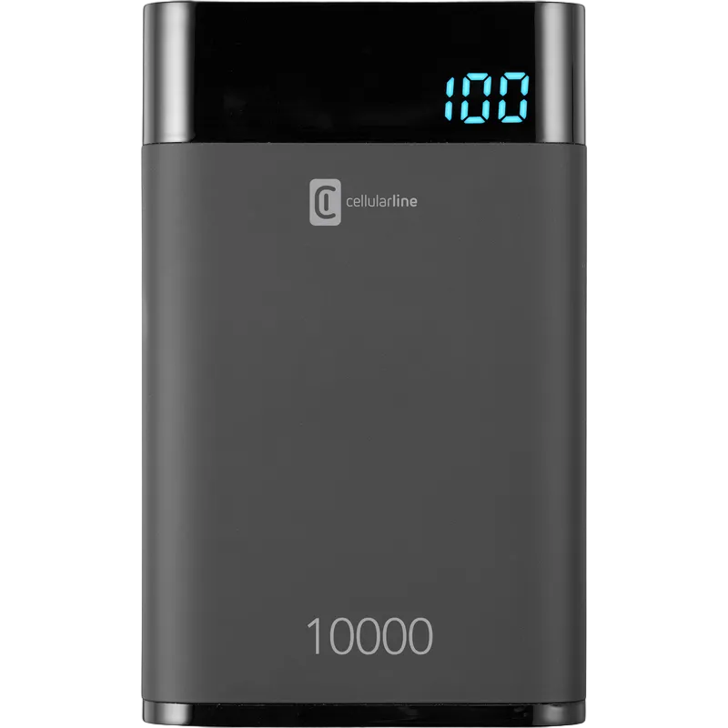 Power Bank Cellularline 10000mAh, QC HD Polimer Battery, Black