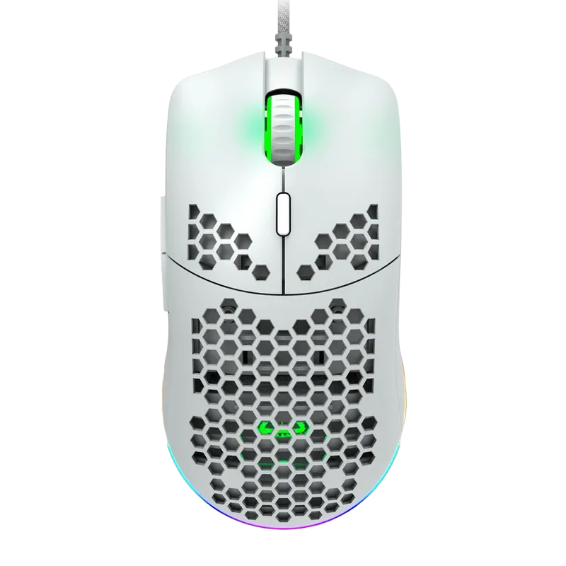 Gaming Mouse Canyon GM-11, Optical, 800-4200 dpi, 7 buttons, Perforated housing, RGB, White, USB