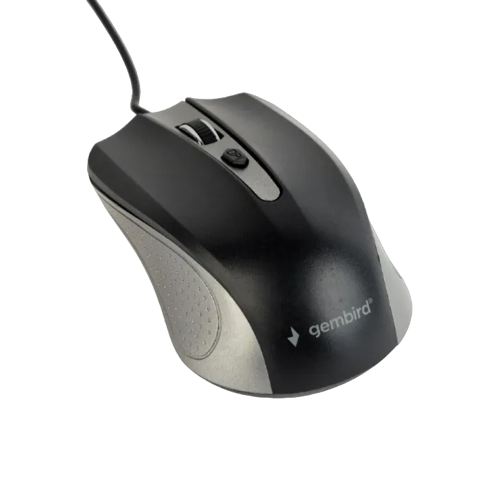 Mouse Gembird MUS-4B-01-GB, Optical, 800-1200 dpi, 4 buttons, Ambidextrous, Spacegrey/Black, USB