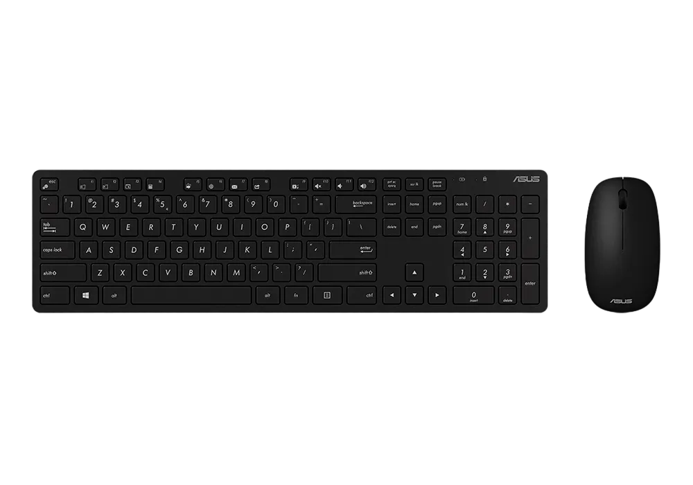 Wireless Keyboard & Mouse Asus W5000, 13 Fn keys, Ultra thin, Metal-like finish, Silent, 800-1600dpi