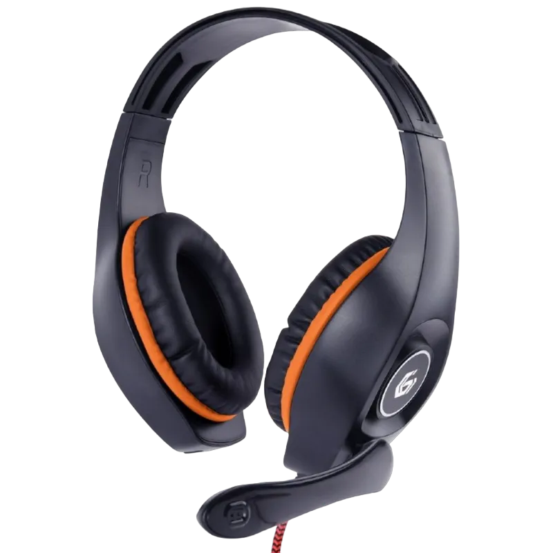 Gaming Headset GMB GHS-05-O, 40mm driver, 20-20000Hz, 32 Ohm, 102 db, 0.250g, 3.5mm, Black/Orange