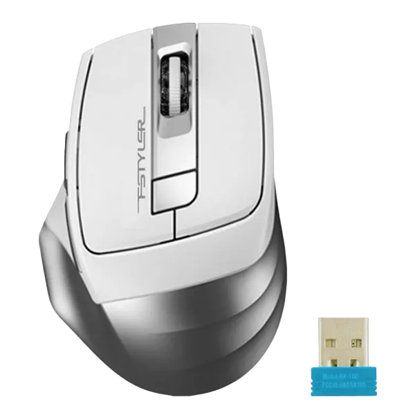 Wireless Mouse A4Tech FB35, Optical, 1000-2000 dpi, 6 buttons, Ergonomic, 1xAA, BT+2.4Ghz, White