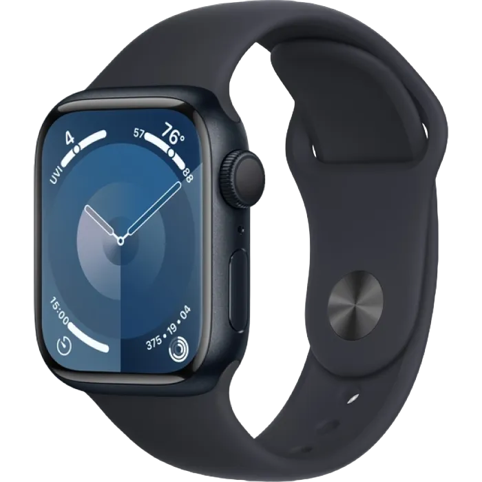 Apple Watch Series 9 GPS, 41mm Midnight Aluminium Case with Midnight Sport Band - M/L, MR8X3
