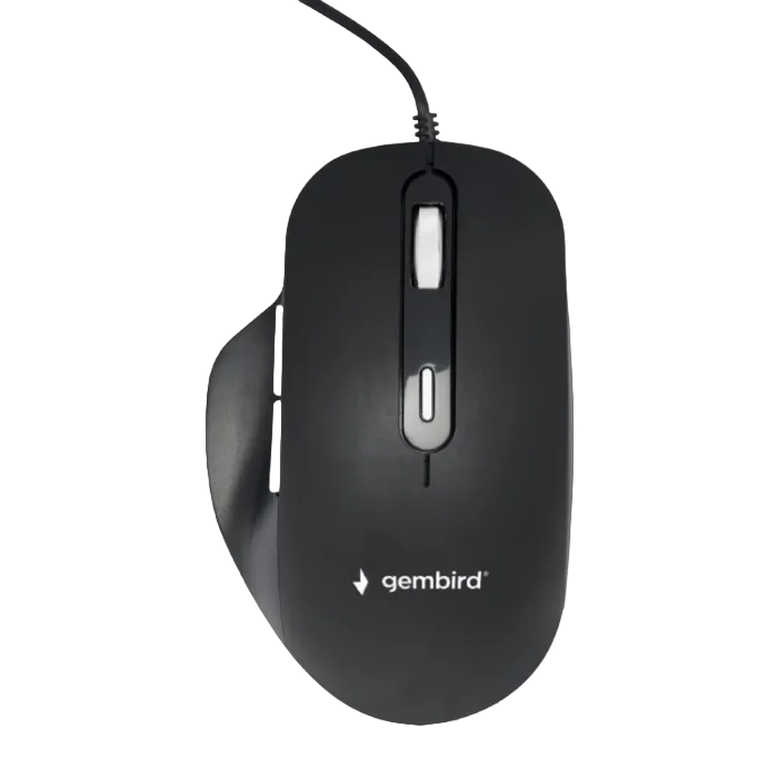 Mouse Gembird MUS-6B-02, 1200-3200 dpi, 6 buttons, Ergonomic, 1.35m, Black, USB