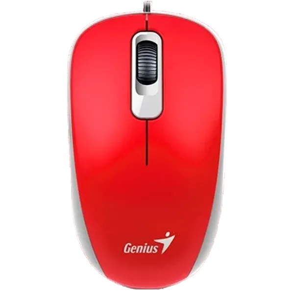 Mouse Genius DX-110, Optical, 1000 dpi, 3 buttons, Ambidextrous, Red, USB