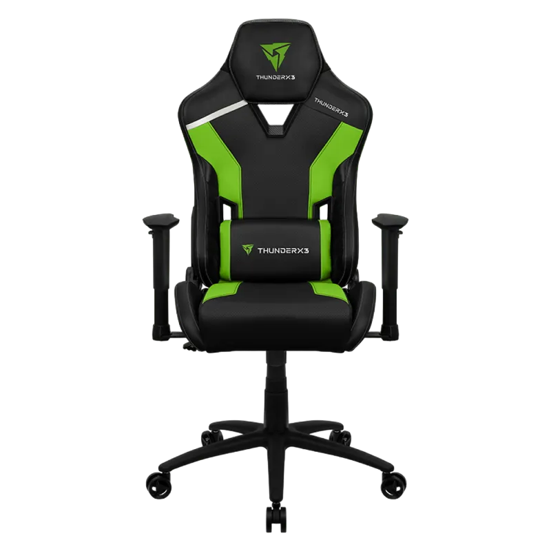 Gaming Chair ThunderX3 TC3 Black/Neon Green, User max load up to 150kg / height 165-185cm