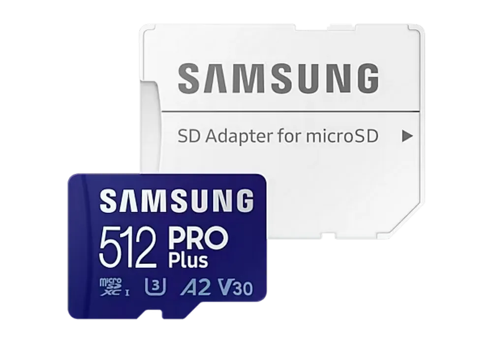 512GB MicroSD (Class 10) UHS-I (U3) +SD adapter, Samsung PRO Plus "MB-MD512KA" (R/W:160/120MB/s)