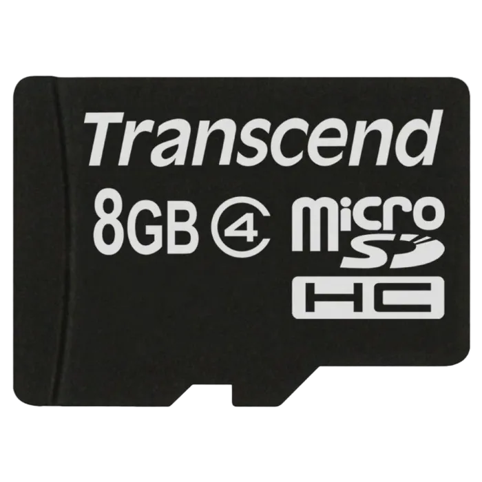 ..8GB MicroSD (Class  4) , Transcend "TS8GUSDC4" (R/W:20/5MB/s)