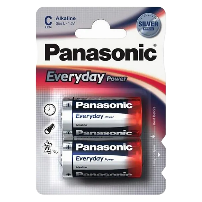 C size  Panasonic  "EVERDAY Power" 1.5V, Alkaline, Blister*2, LR14REE/2BR