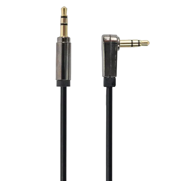 Cable 3.5mm jack - 3.5mm jack 90°,  1.8m, 3pin, Cablexpert, Gold connectors, CCAP-444L-6