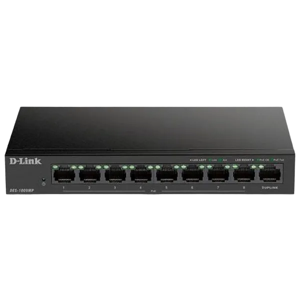 PoE коммутатор D-Link DES-1009MP, 8..