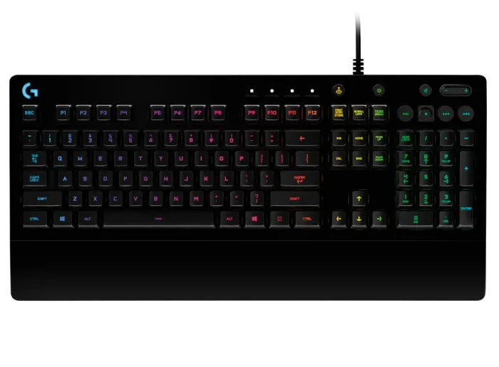 Gaming Keyboard Logitech G213 Prodigy, Mech-Dome, Spill resistance, Media controls, RGB, 1.8m, USB,