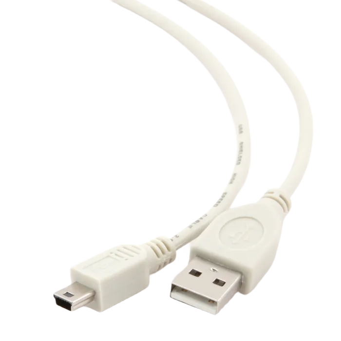 Cable Mini USB2.0,  Mini B - AM, 1.8 m, 5Pin, Cablexpert, WHITE, CC-USB2-AM5P-6