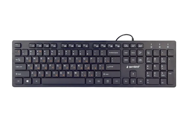 Keyboard Gembird KB-MCH-03, Slimline, Silent, Fn key, chocolate type keys, Black, USB