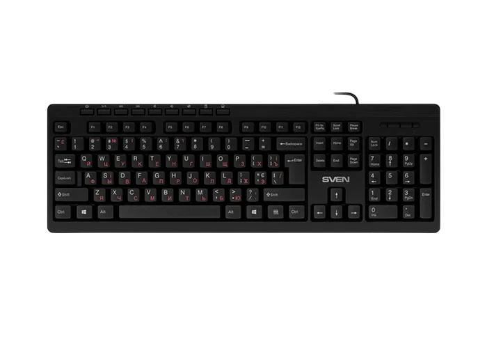 Keyboard SVEN KB-C3010, Multimedia, Splash proof, Black, USB