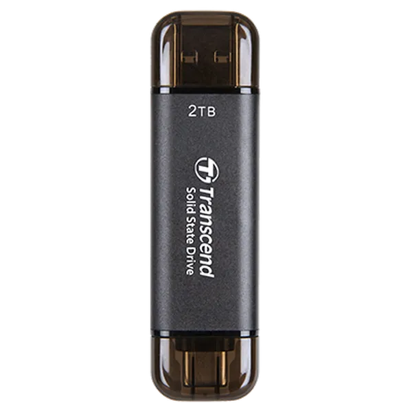 2.0TB  Transcend Portable SSD ESD310C Black, USB-A/C 3.2 (71.3x20x7.8 mm, 11g, R/W:1050/950 MB/s)