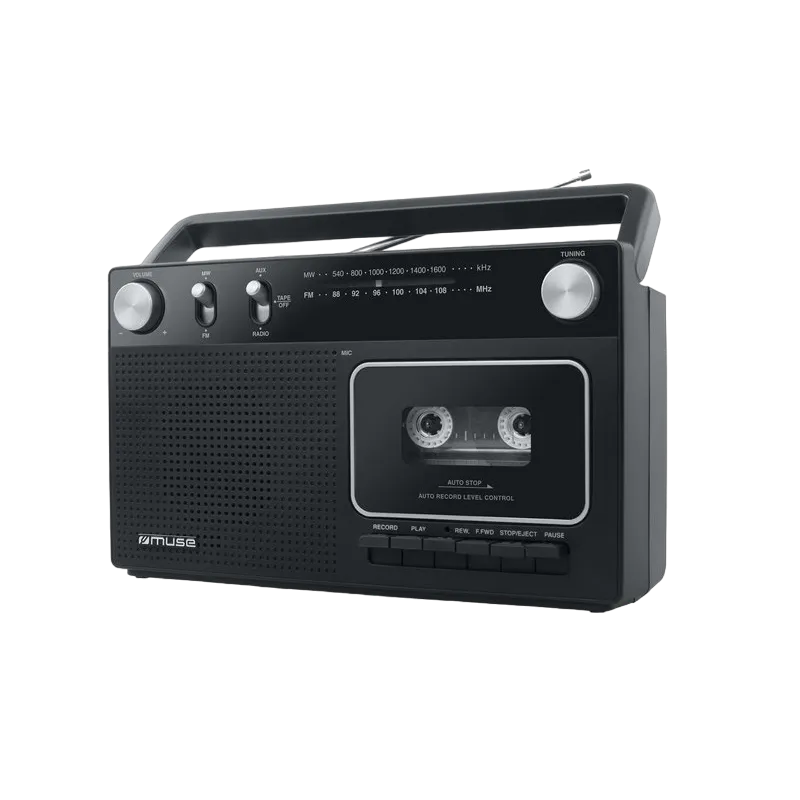 MUSE  M-152 RC, Cassette Recorder, Tuner FM, Black