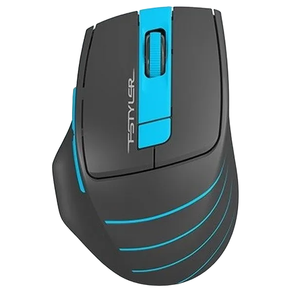 Wireless Mouse A4Tech FG30, Optical, 1000-2000 dpi, 6 buttons, Ergonomic, 1xAA, Black/Blue