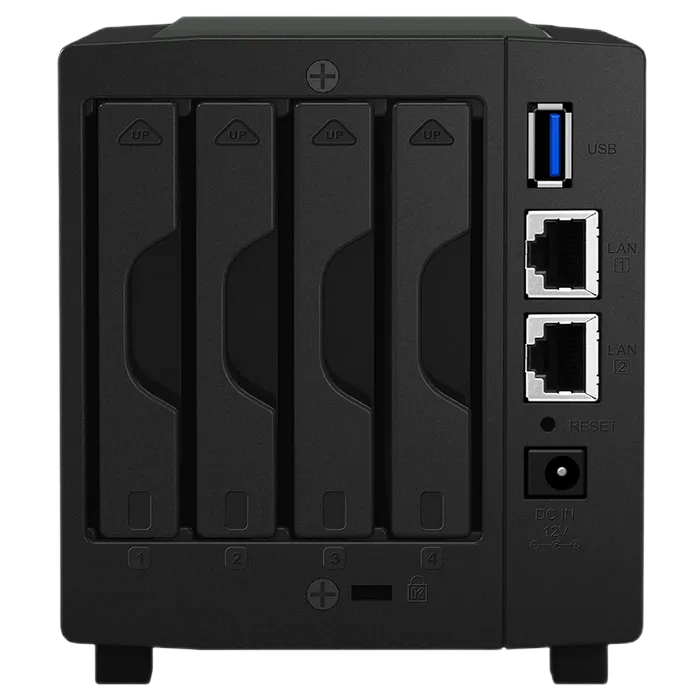 SYNOLOGY "DS419slim", 4-bay 2.5", Marvell Armada 2-core 1.33GHz, 512Mb, 2x1GbE