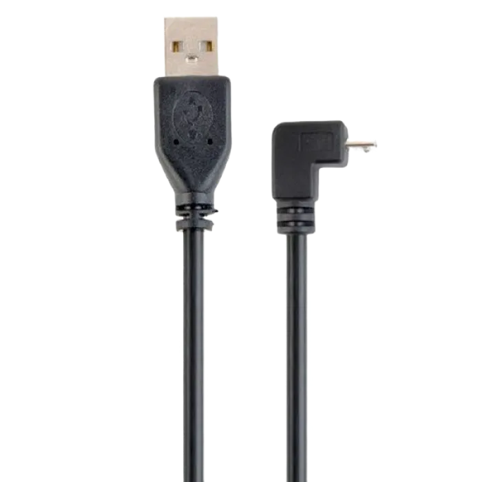 Cable Micro USB2.0,  Micro B - AM, 1.8 m,  Cablexpert, 90 degree bent connector, CCP-mUSB2-AMBM90-6