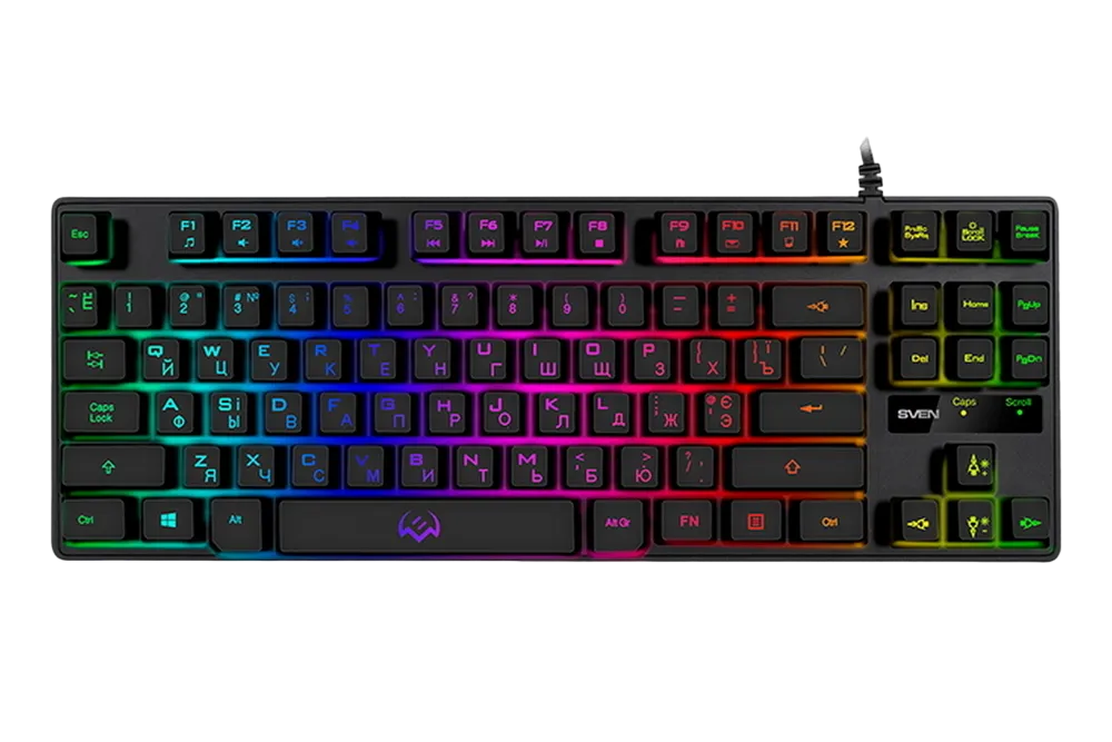 Gaming Keyboard SVEN KB-G7400, TKL, Bbacklighting, WinLock, 12 Fn keys, Black, USB