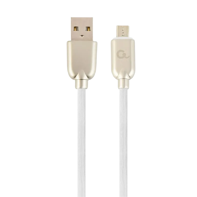 Blister MicroUSB/USB2.0, 2.0 m, Cablexpert Premium Rubber Black, CC-USB2R-AMmBM-2M