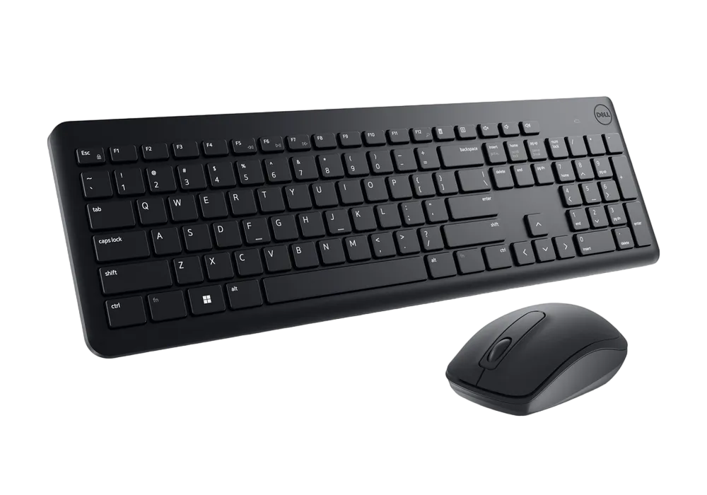 Wireless Keyboard & Mouse Dell KM3322, Multimedia keys, Sleek lines, Compact size, Russian, Black
