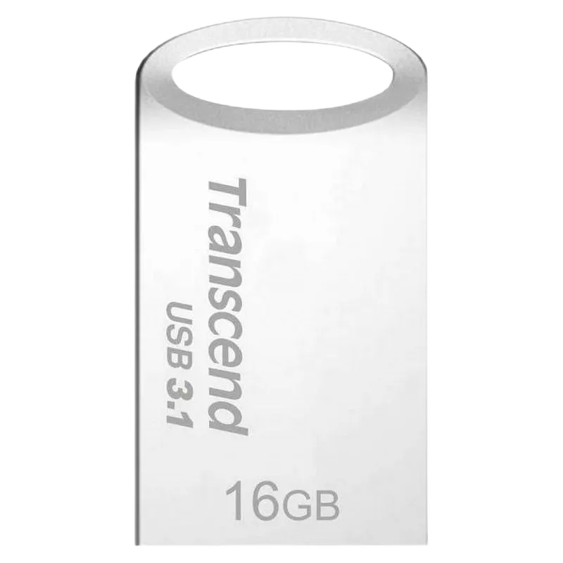 16GB USB3.1 Flash Drive Transcend "JetFlash 710S", Silver, Metal Case, Ultra-Slim (R/W:90/20MB/s)
