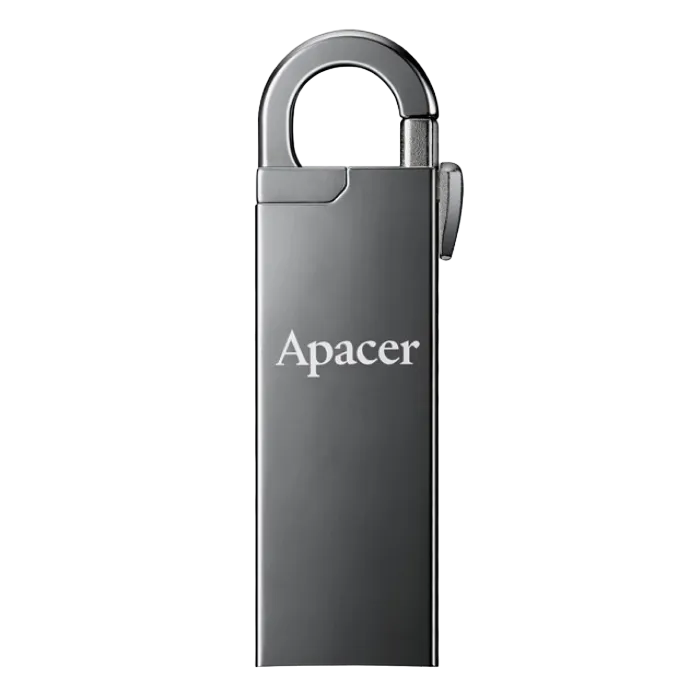 128GB USB3.1 Flash Drive Apacer "AH15A", Dark Gray, Metal, Keychain-Carabin,Capless (AP128GAH15AA-1)