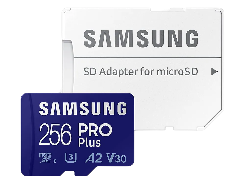 256GB MicroSD (Class 10) UHS-I (U3) +SD adapter, Samsung PRO Plus "MB-MD256KA" (R/W:160/120MB/s)