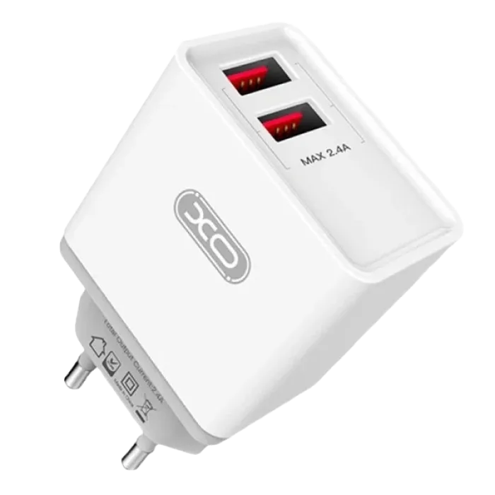 Wall Charger XO + Type-C Cable, 2USB, Q.C3.0 18W, L67, White
