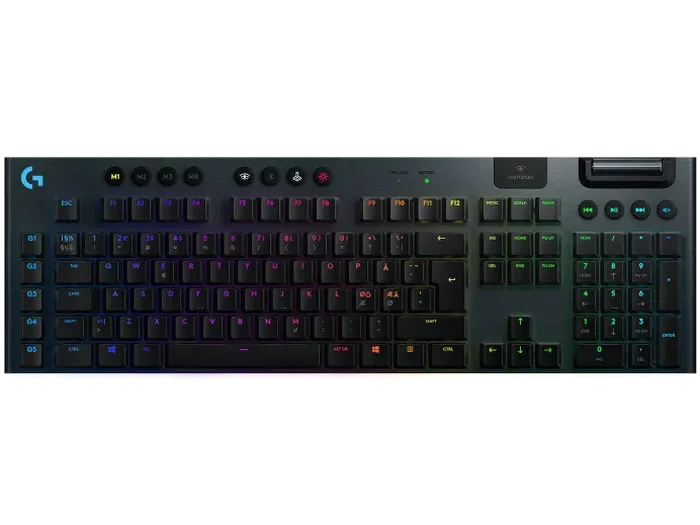 Gaming Wireless Keyboard Logitech G915, Mechanical, Ultra thin, GL Tactile, Aluminum, Media сontrols
