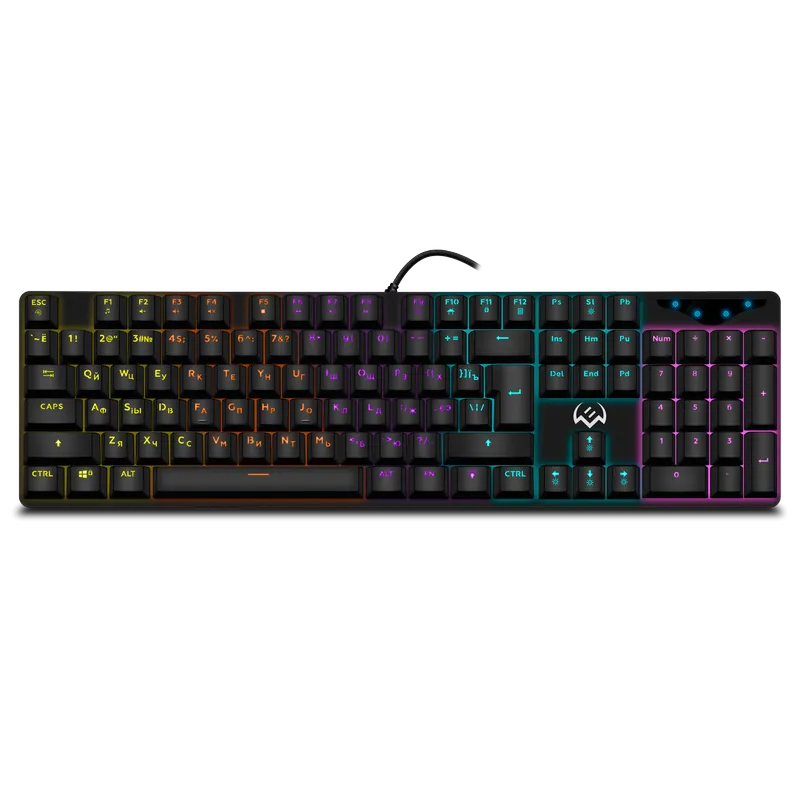 Gaming Keyboard SVEN KB-G9300, Mechanica, Blue SW, RGB, Fn keys, Win Lock, Black, USB