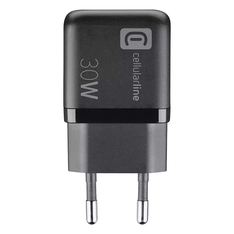 Wall Charger GAN Cellularline, 2 Ports, PD + USB, 30W, Black