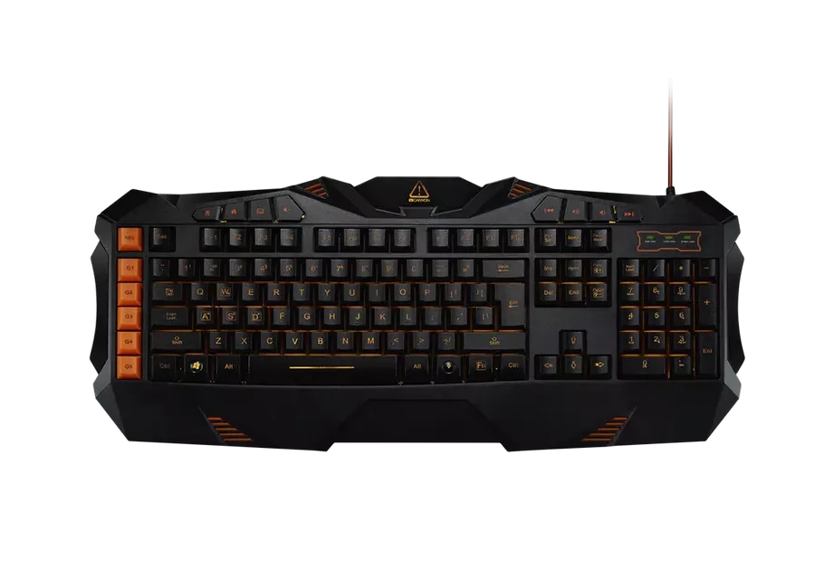 Gaming Keyboard Canyon Fobos, 5 macro keys, 8 multimedia keys, Backlighting, Black/Orange, USB