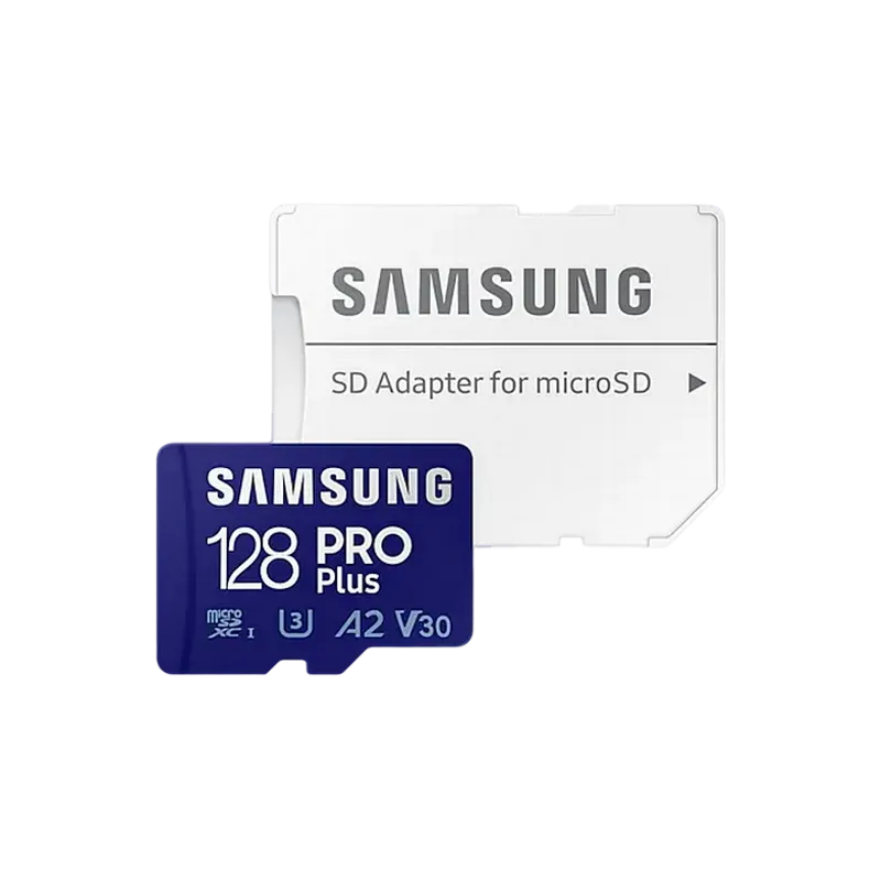 128GB MicroSD (Class 10) UHS-I (U3)+SD adapter, Samsung PRO Plus "MB-MD128KA" (R/W:160/120MB/s)