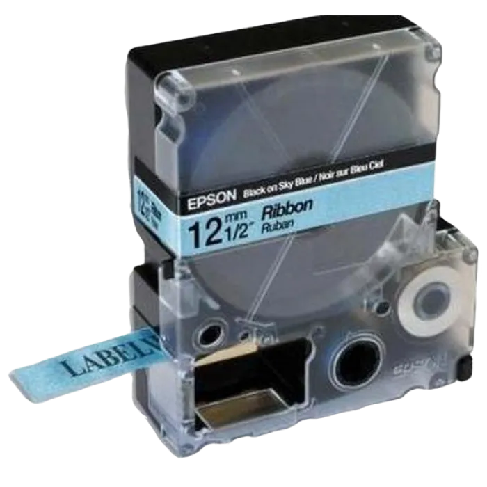 Tape Cartridge EPSON LK4LBK; 12mm/5m Satin Ribbon, Black/Sky Blue, C53S654032