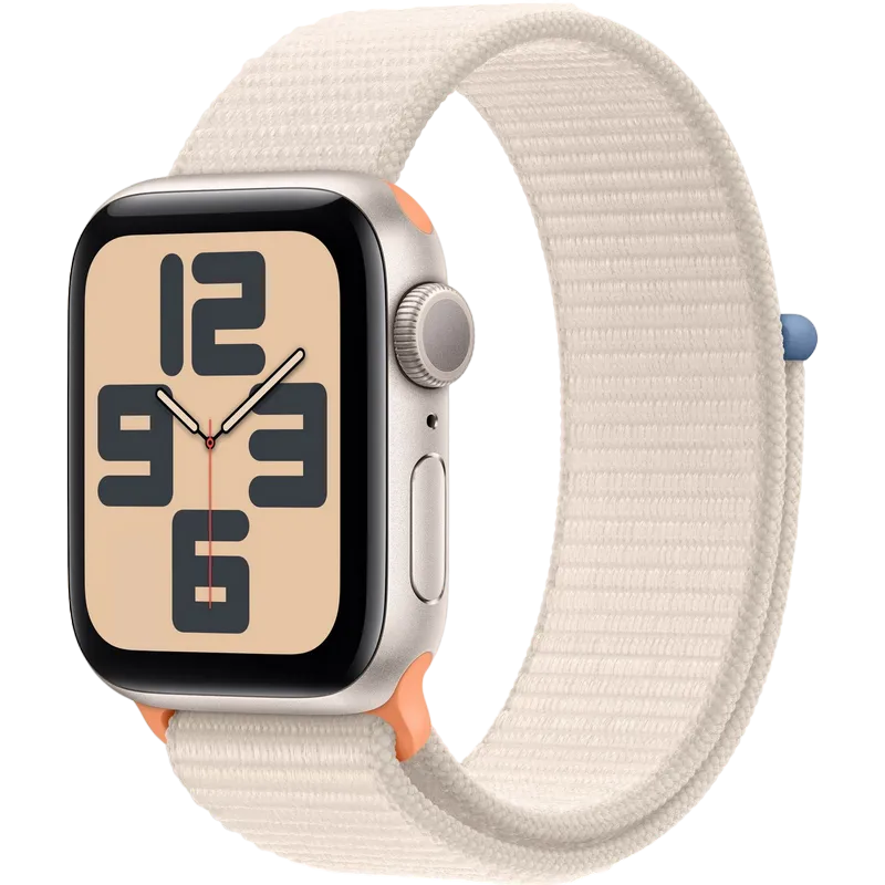 Apple Watch SE 2 40mm Aluminum Case with Starlight Sport Loop, MR9W3 GPS, Starlight