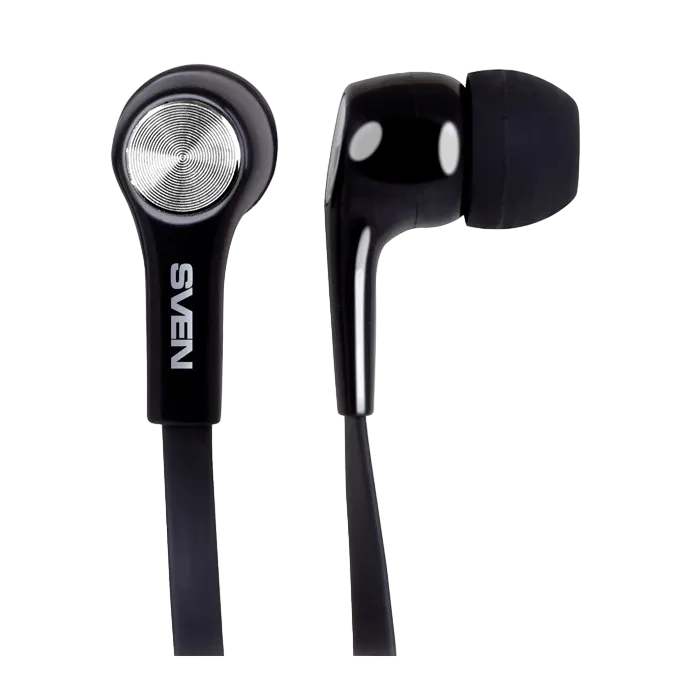 Earphones SVEN E-210M, Black, with Microphone, 4pin 3.5mm mini-jack, cable 1.2m