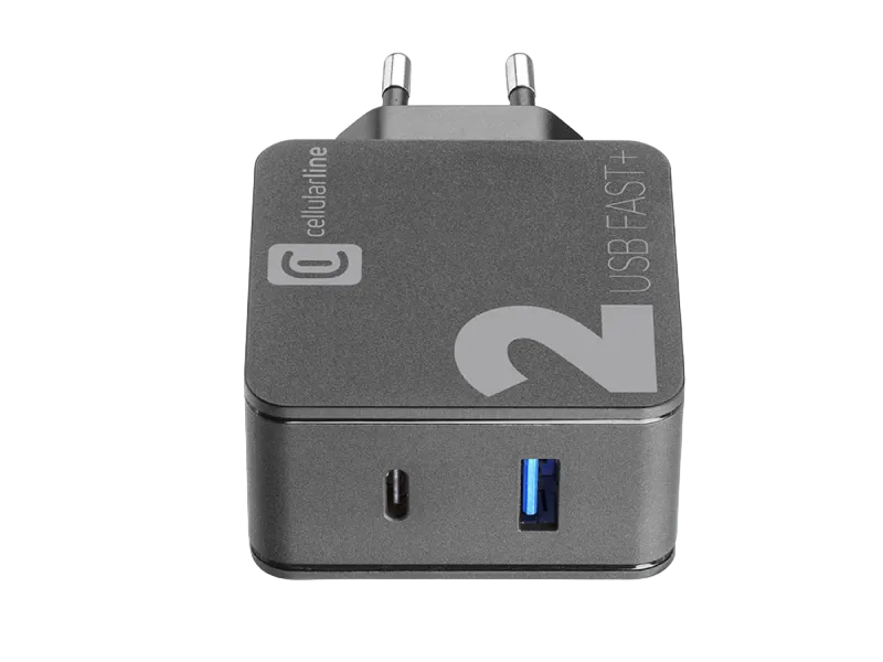 Wall Charger Cellularline, 2port, QC3.0 + PD, 36W, Black